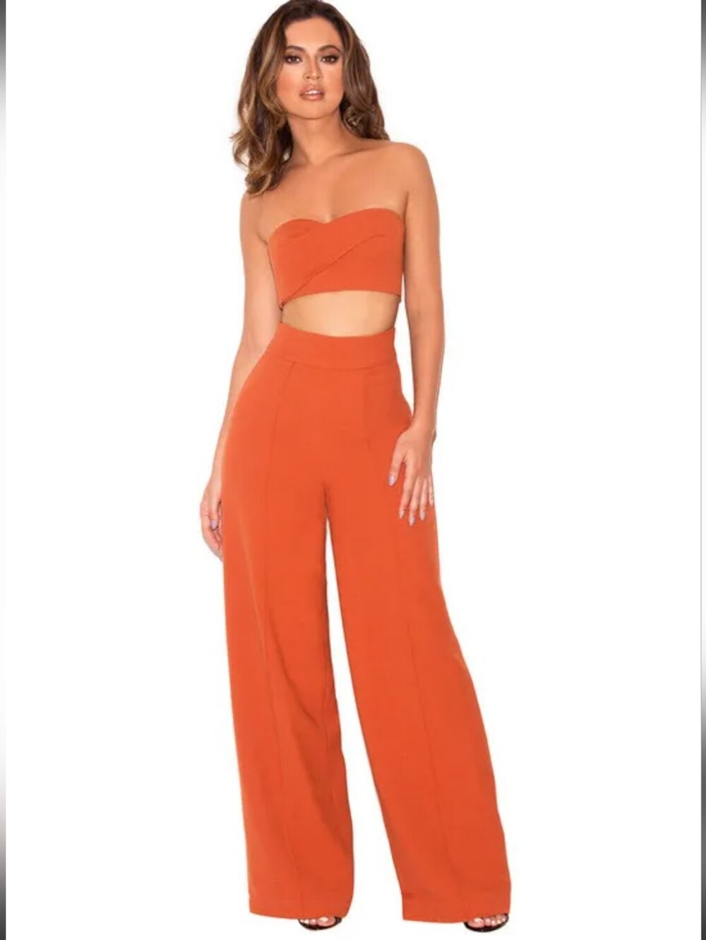 House of CB London Rosalva Wide Leg High Waist Pants ASO JLO XS Alterered Petite